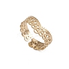 Ion Plating(IP) 304 Stainless Steel Crown Open Cuff Ring for Women LS-RJEW-G285-04G-1
