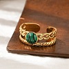 Natural Malachite Finger Rings RJEW-K290-01G-5