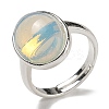 Opalite Oval Adjustable Rings RJEW-K371-07S-14-2