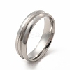 Non-Tarnish 201 Stainless Steel Grooved Finger Ring Settings STAS-P323-05P-1