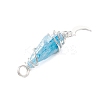 3Pcs 3 Styles Electroplated Natural Quartz Crystal Nuggets Copper Wire Wrapped Pendants PALLOY-JF03128-04-5