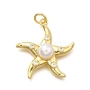 Brass & ABS Plastic Imitation Pearl Pendants KK-S508-01G-1