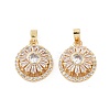 Real 18K Gold Plated Brass Micro Pave Clear Cubic Zirconia Pendants KK-E068-VC302-2