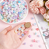 800Pcs 8 Colors UV Plating Iridescent Acrylic Bead Caps OACR-PH0004-29-6