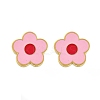 304 Stainless Steel Enamel Stud Earrings STAS-E502-01G-02-4
