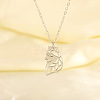 304 Stainless Steel Husky Dog Cutout Silhouette Pendant Necklaces WG9715E-02-2