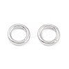 Anti-Tarnish Rhodium Plated 925 Sterling Silver Spring Gate Rings STER-K173-27P-1