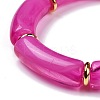 Acrylic Tube Beaded Stretch Bracelets X-BJEW-JB07774-01-4