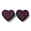 Food Grade Heart with Word Love Silicone Focal Beads SIL-NH0001-01E-1