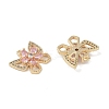 Brass Micro Pave Clear Cubic Zirconia Pendants KK-S367-18A-2