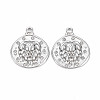 Brass Micro Pave Clear Cubic Zirconia Pendants KK-S356-766B-1