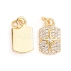 Brass Micro Pave Cubic Zirconia Pendants ZIRC-E164-31G-1