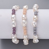 Natural Baroque Pearl Stretch Bracelets BJEW-JB05059-3