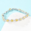 Platinum Tone Brass Micro Pave Cubic Zirconia Tennis Bracelets BJEW-B160-05P-4