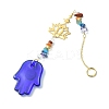 Gemstone Chip Beaded Pendant Decorations HJEW-JM01128-01-3