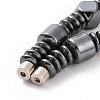 Disc & Column & Polygon Synthetic Hematite Beaded Necklace with Magnetic Clasp for Men Women G-C006-03-3