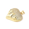 Brass Micro Pave Clear Cubic Zirconia Pendants ZIRC-I071-03G-01-2