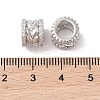 Brass Micro Pave Clear Cubic Zirconia European Beads KK-B100-047P-3