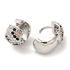 Rack Plating Brass Micro Pave Clear Cubic Zirconia Hoop Earrings EJEW-B062-27P-2