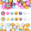 57Pcs 7 Styles Food Grade Silicone Focal Beads SIL-YW0001-70-2