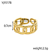 304 Stainless Steel Oval Chain Cuff Bangles for Women STAS-OY012-38G-2