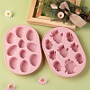 2Pcs 2 Style Easter Theme Food Grade Silicone Molds DIY-LS0001-91-3