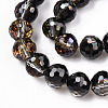 Transparent Electroplate Glass Bead Strands EGLA-TAC0003-04K-3