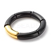 Acrylic & CCB Plastic Curved Tube Beads Stretch Bracelets Set for Women X-BJEW-JB07318-3