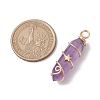 Natural Mixed Stone Double Terminal Pointed Pendants PALLOY-JF02672-4