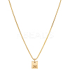 1Pc Stainless Steel Letter Rectangle Pendant Necklaces NJEW-LP0001-34N-G-1