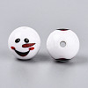 Christmas Printed Opaque Acrylic Round Beads OACR-T029-08C-3