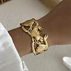 Ocean Theme 304 Stainless Steel Cuff Bangles for Women BJEW-Z171-01G-01-1