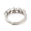 Clear Cubic Zirconia Flower Adjustable Ring RJEW-I087-08P-3