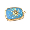 304 Stainless Steel Epoxy Resin with Natural Shell and Sequins Inside Pendants STAS-L026-17G-O03-2
