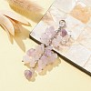 Natural Rose Quartz & Amethyst Chip Beaded Pendant Decorations HJEW-JM01234-01-4