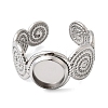 Spiral 304 Stainless Steel Cuff Ring Components STAS-P454-02A-P-2