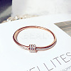 304 Stainless Steel Crystal Rhinestone Bangles for Women FS-WG476C1-01-3