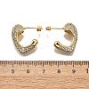 Brass Micro Pave Clear Cubic Zirconia Stud Earrings for Women EJEW-U056-01A-G-5