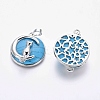Synthetic Turquoise Kitten Pendants G-J386-B03-2
