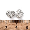 Brass Micro Pave Clear Cubic Zirconia Beads KK-U042-05G-1-3