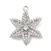 Brass Pave Clear Cubic Zirconia Pendants KK-Z061-09P-02-1
