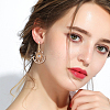 3 Pairs 3 Colors Crystal Rhinestone Sun with Moon Dangle Stud Earrings EJEW-AN0001-72-6