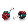 Polymer Clay Rhinestone Pendants RB-S055-39G-A-2