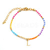 Brass Letter Charm Bracelets FM8278-12-1