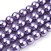 Baking Painted Pearlized Glass Pearl Round Bead Strands HY-Q003-6mm-27A-1