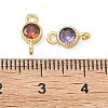 Brass Pave Cubic Zirconia Connector Charms KK-L264-09G-3