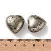 Natural Pyrite and Quartz Heart Palm Stones G-Z122-02-3