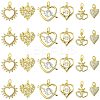 12Pcs 6 Styles Rack Plating Brass Pave Cubic Zirconia Pendants KK-CJ0002-05-1