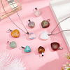 25Pcs Heart Natural & Synthetic Gemstone Pendants PH-G-G755-01-4