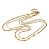 304 Stainless Steel Double Layer Figaro Chain & Herringbone Chain Necklaces for Women NJEW-G140-16C-G-1